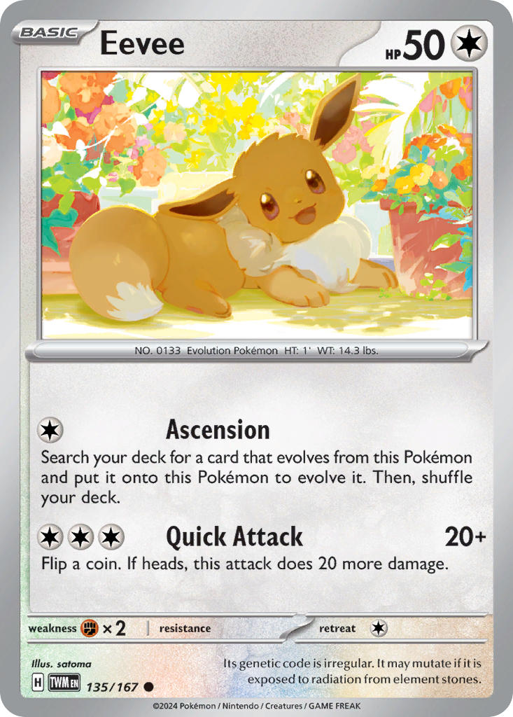 Eevee 135/167 Rare Twilight Masquerade Pokémon card