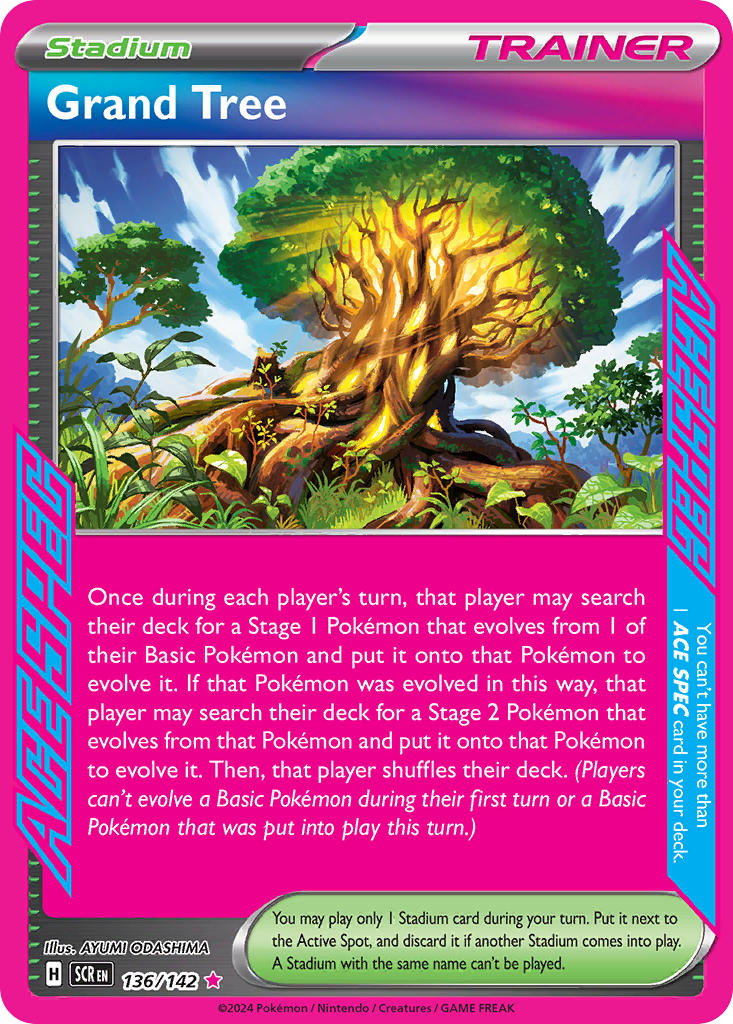 Grand Tree 136/142 Ace Spec Rare Stellar Crown Pokémon card