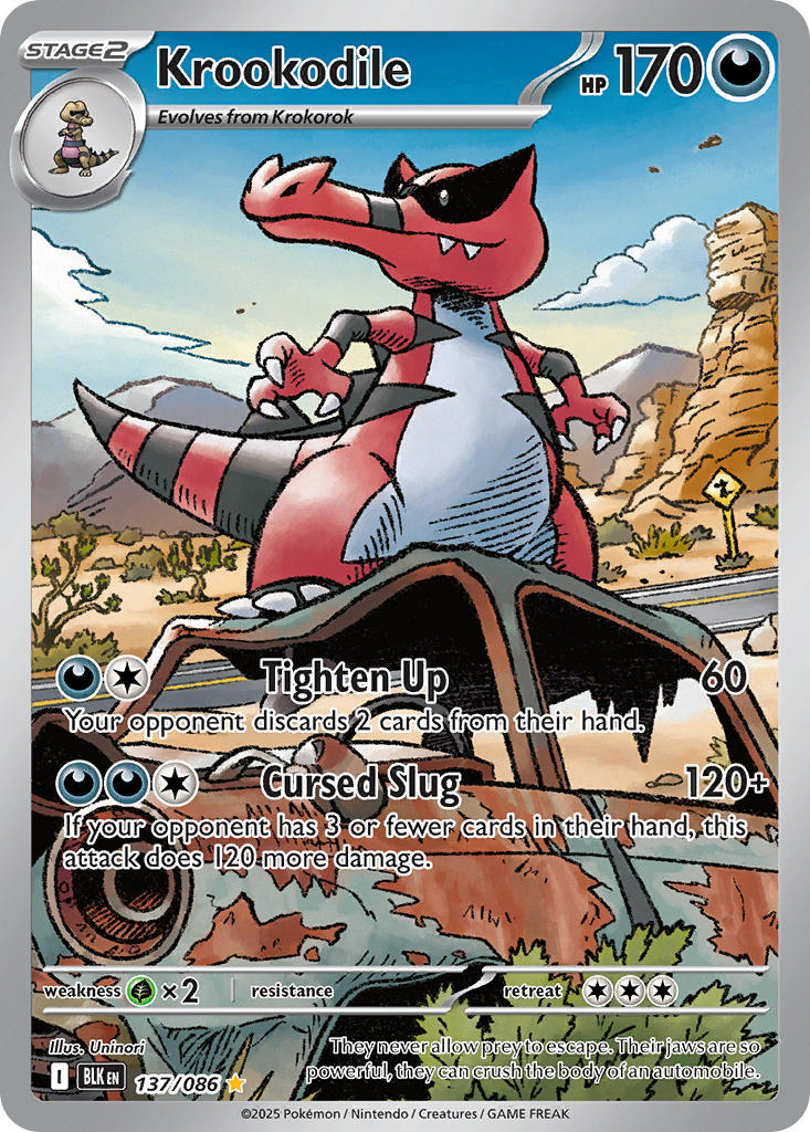 Krookodile 137/086 Illustration Rare Black Bolt Pokémon card