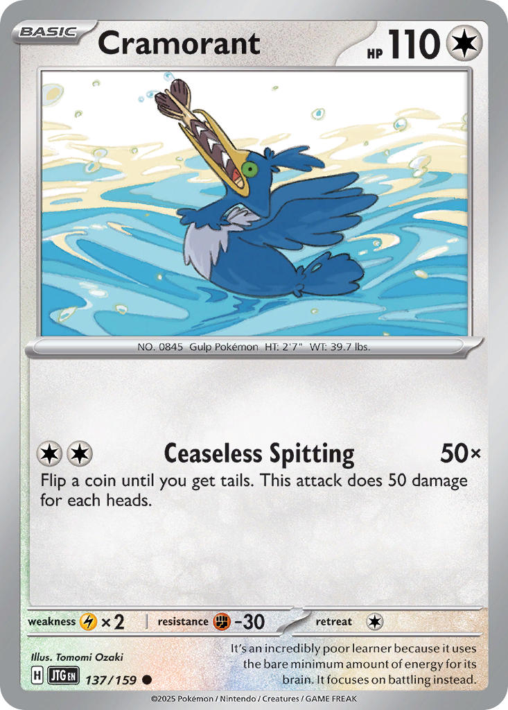 Cramorant 137/159 Common Journey Together Pokémon card