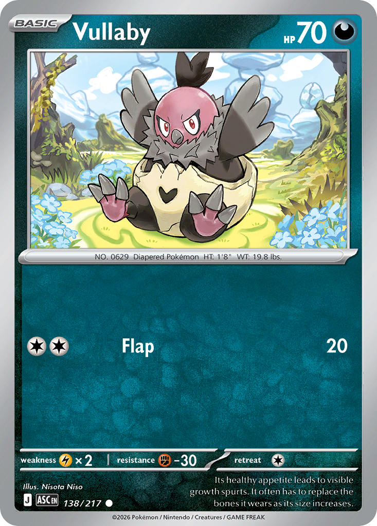 Vullaby 138/217 Common Ascended Heroes Pokémon card