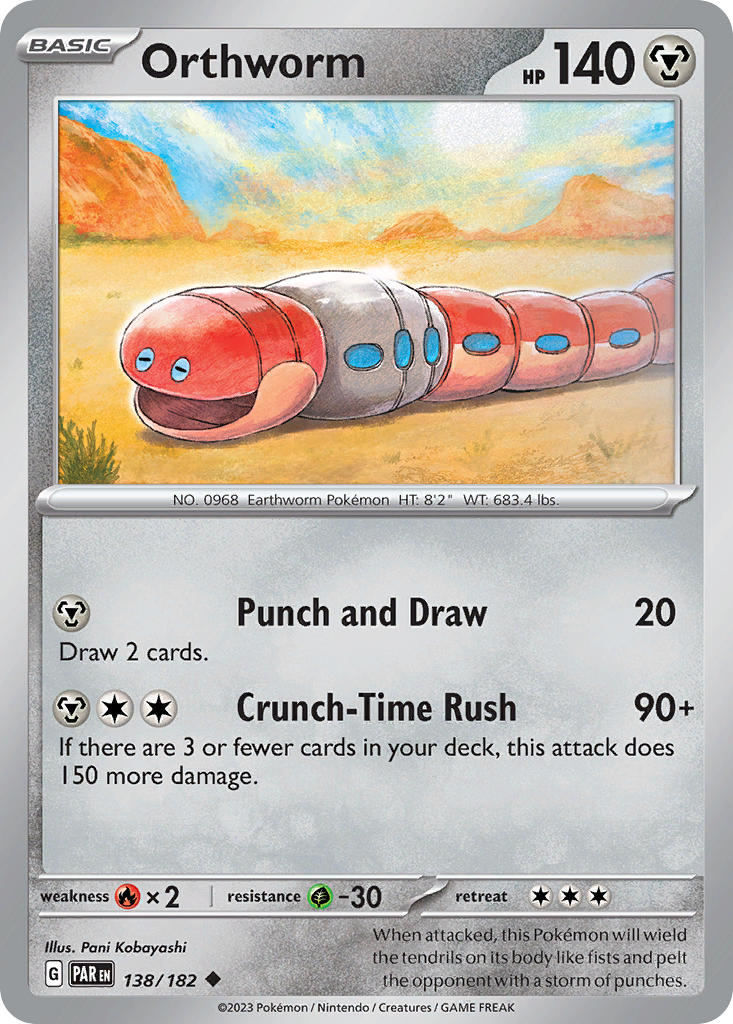 Orthworm 138/182 Uncommon Paradox Rift Pokémon card