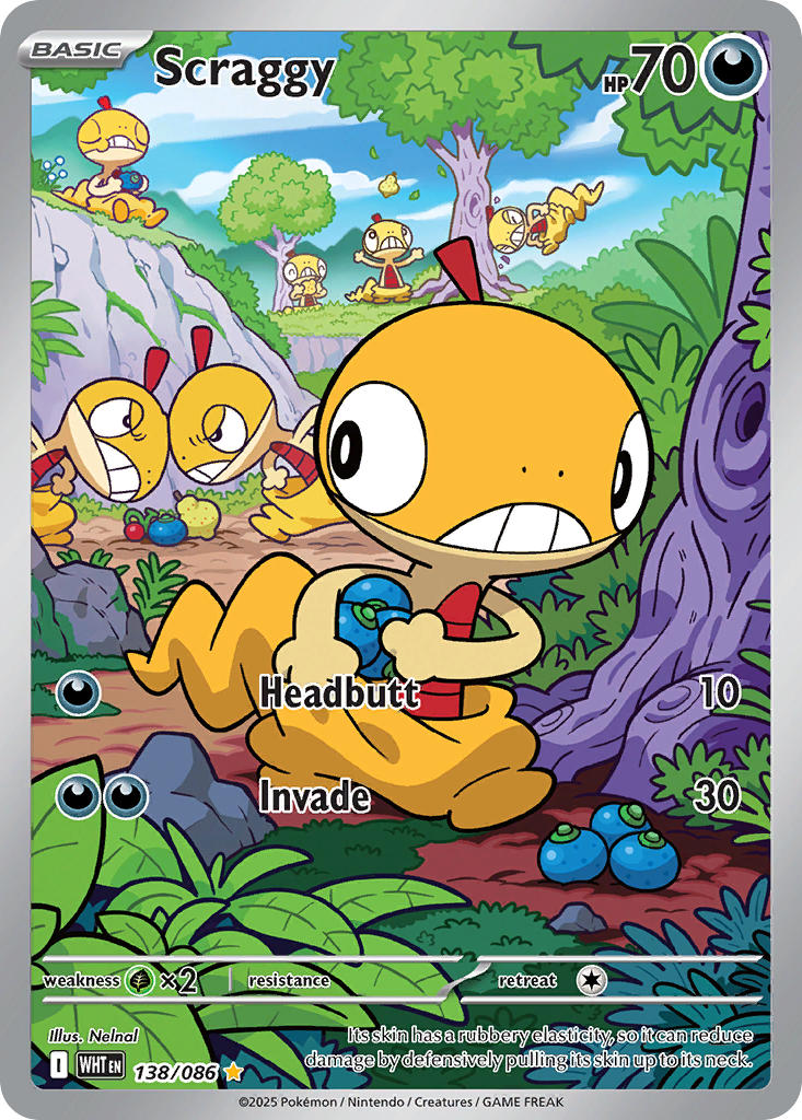 Scraggy 138/086 Illustration Rare White Flare Pokémon card