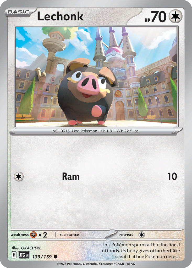 Lechonk 139/159 Common Journey Together Pokémon card