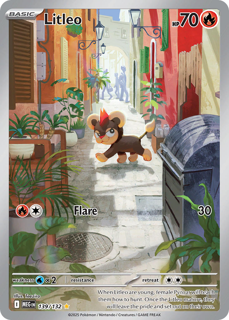 Litleo 139/132 Illustration Rare Mega Evolution Pokémon card