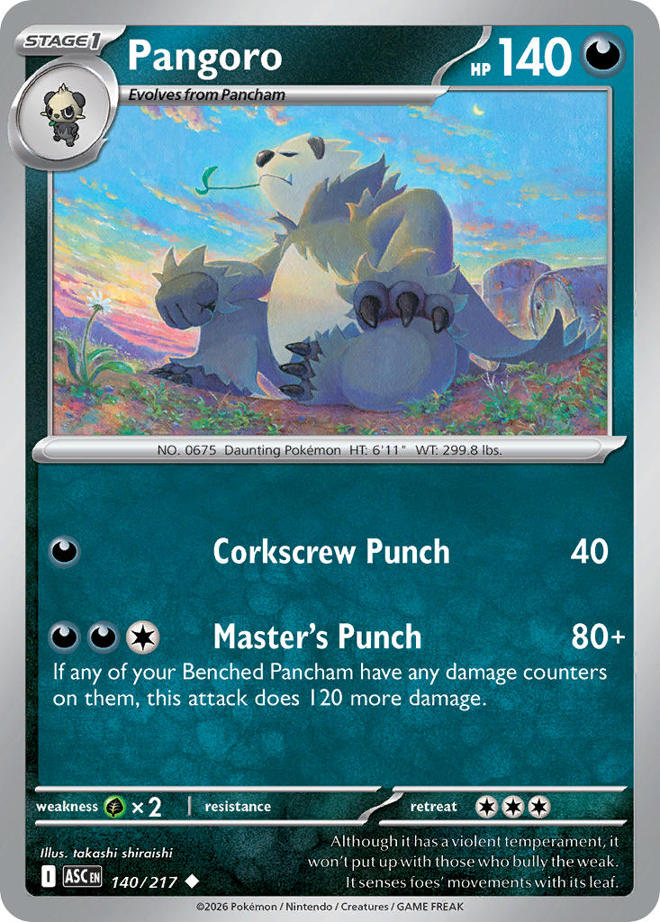 Pangoro 140/217 Rare Ascended Heroes Pokémon card