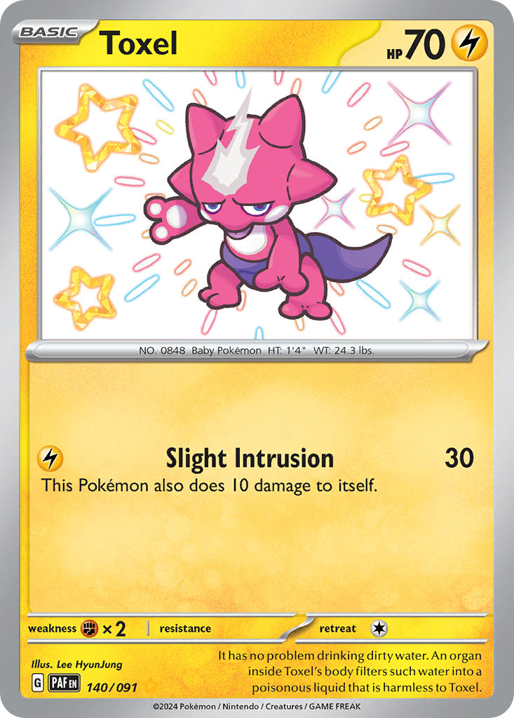 Toxel 140/091 Shiny Rare Paldean Fates Pokémon card