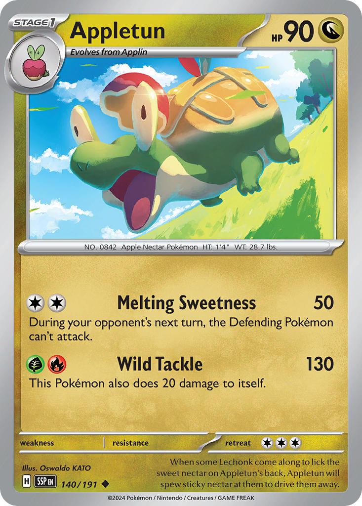 Appletun 140/191 Common Surging Sparks Pokémon card
