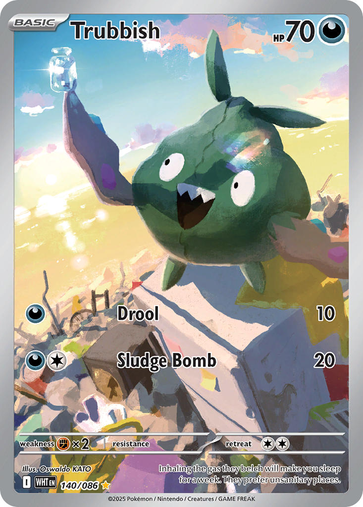 Trubbish 140/086 Illustration Rare White Flare Pokémon card
