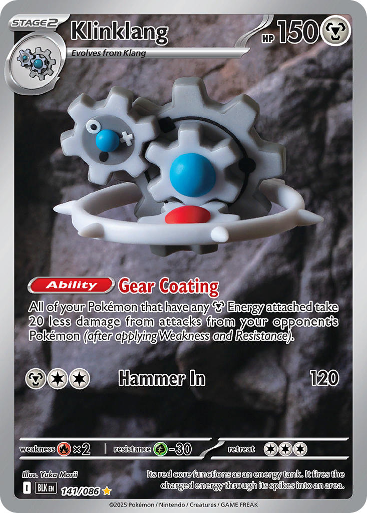 Klinklang 141/086 Illustration Rare Black Bolt Pokémon card