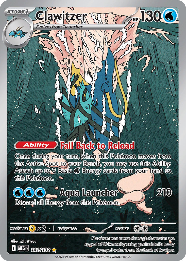 Clawitzer 141/132 Illustration Rare Mega Evolution Pokémon card