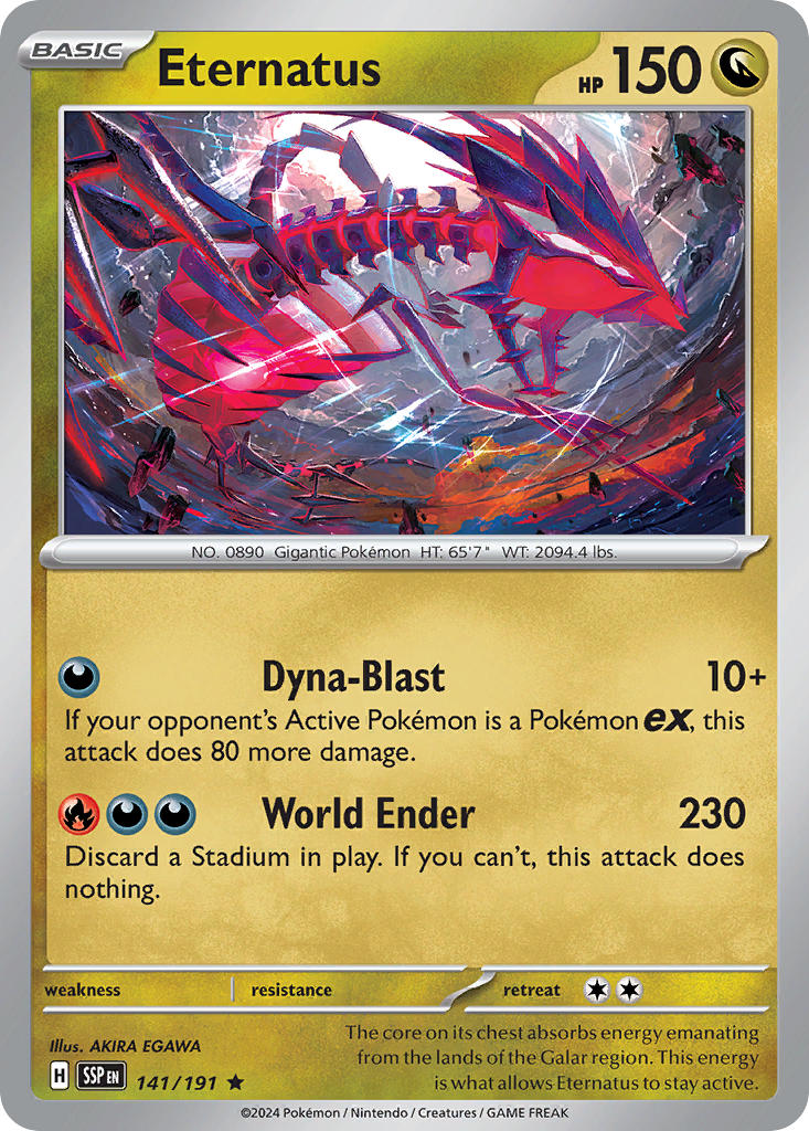 Eternatus 141/191 Rare Surging Sparks Pokémon card