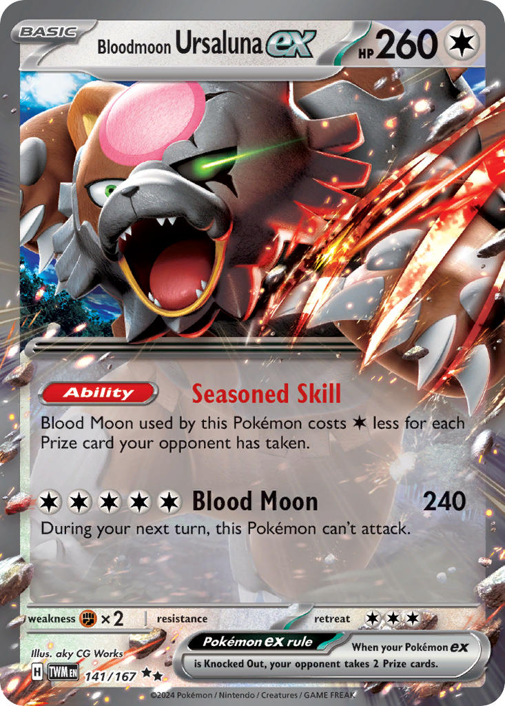 Bloodmoon Ursaluna EX 141/167 Double Rare Twilight Masquerade Pokémon card