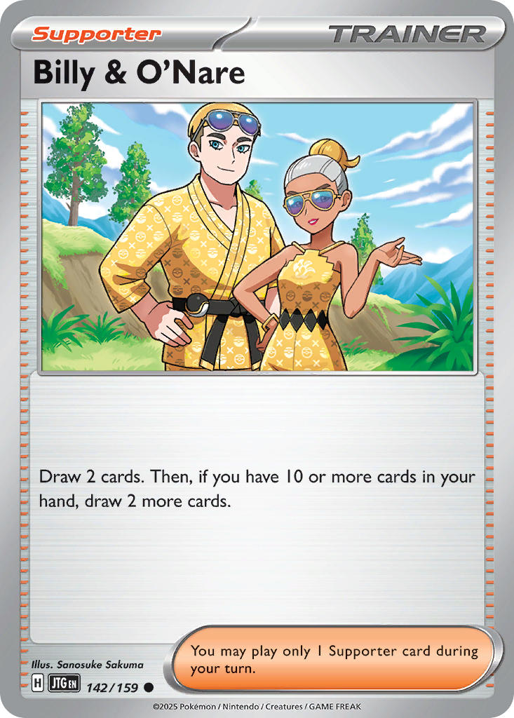 Billy & O'Nare 142/159 Common Journey Together Pokémon card
