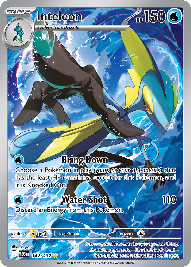 Inteleon 142/132 Illustration Rare Mega Evolution Pokémon card