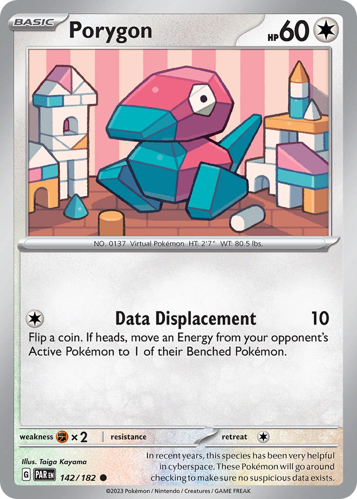 Porygon 142/182 Common Paradox Rift Pokémon card