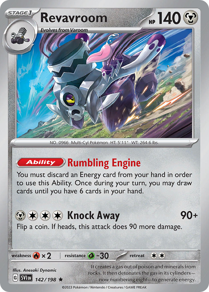 Revavroom 142/198 Rare Scarlet & Violet Pokémon card