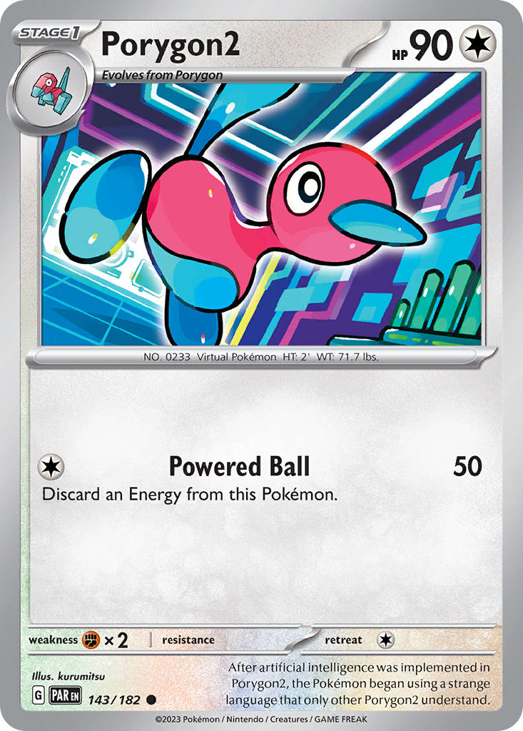 Porygon2 143/182 Common Paradox Rift Pokémon card