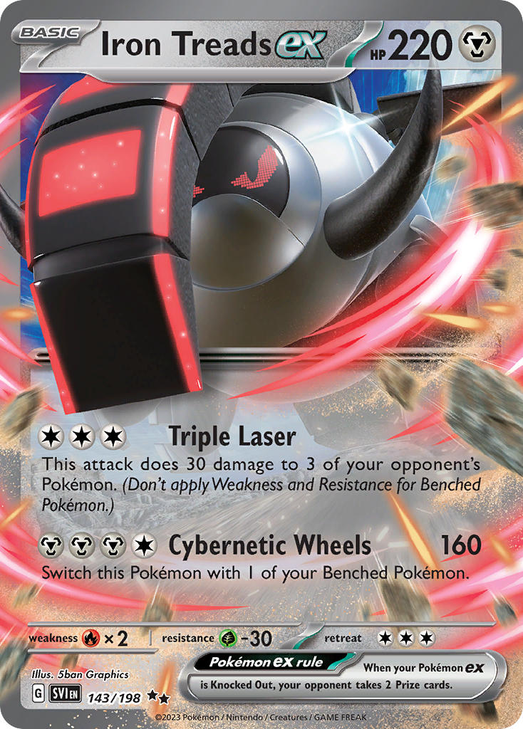 Iron Treads EX 143/198 Double Rare Scarlet & Violet Pokémon card