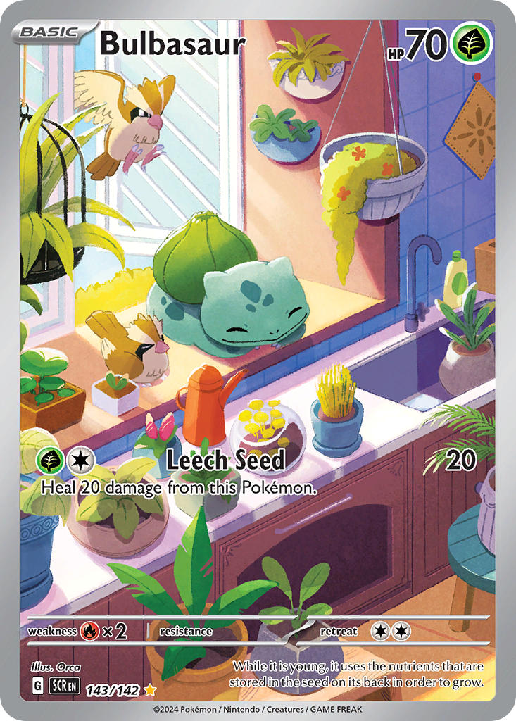 Bulbasaur 143/142 Illustration Rare Stellar Crown Pokémon card