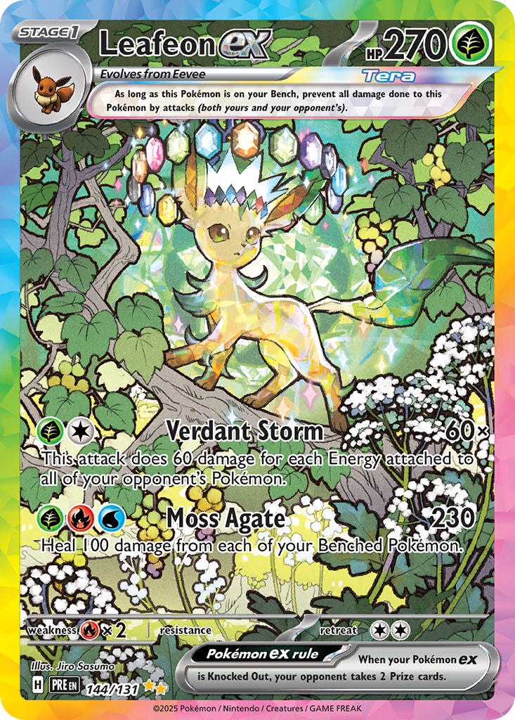 Leafeon EX 144/131 Special Illustration Rare Prismatic Evolutions Pokémon card