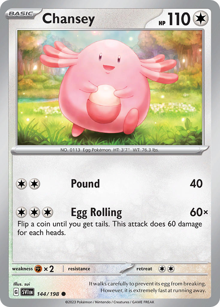 Chansey 144/198 Common Scarlet & Violet Pokémon card