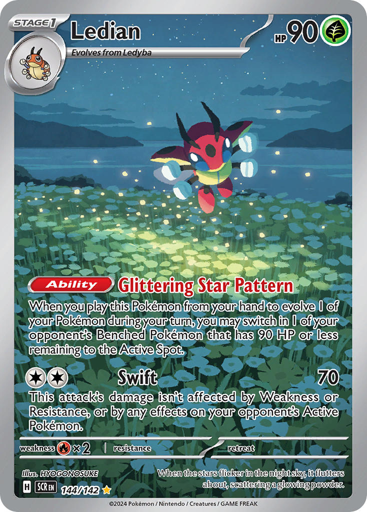 Ledian 144/142 Illustration Rare Stellar Crown Pokémon card