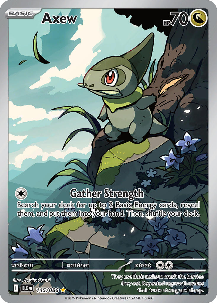 Axew 145/086 Illustration Rare Black Bolt Pokémon card