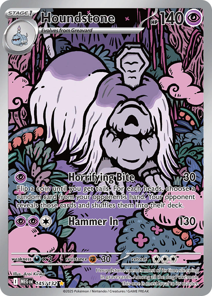 Houndstone 145/132 Illustration Rare Mega Evolution Pokémon card