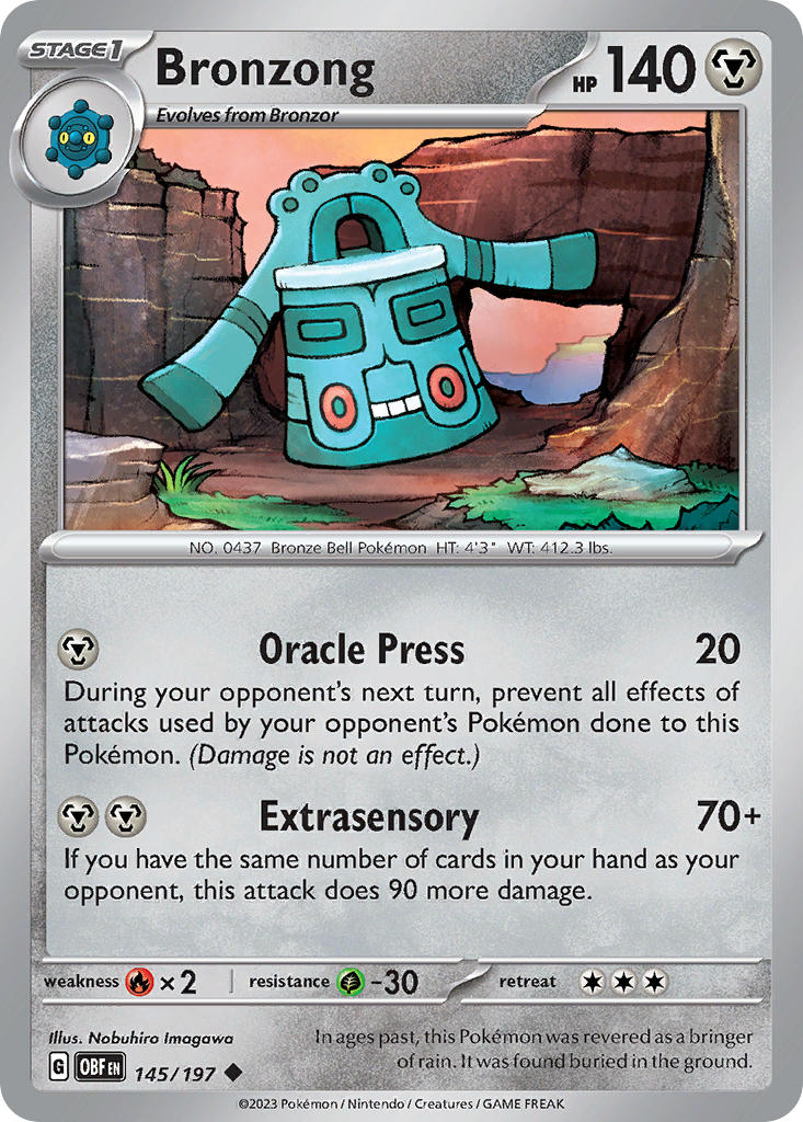 Bronzong 145/197 Uncommon Obsidian Flames Pokémon card