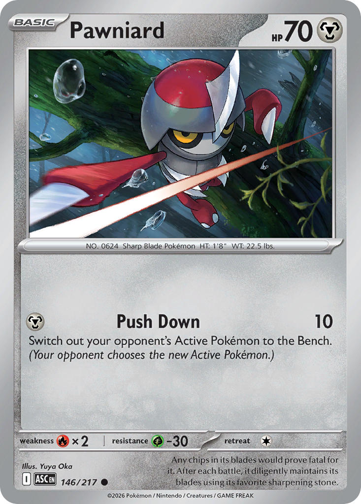 Pawniard 146/217 Common Ascended Heroes Pokémon card