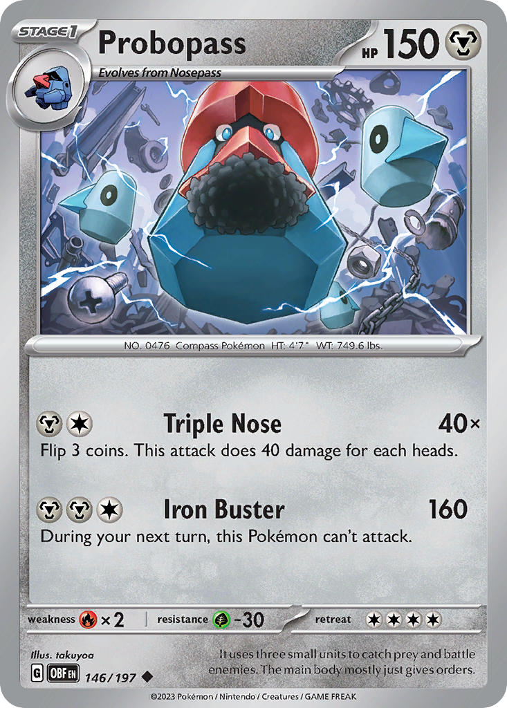 Probopass 146/197 Uncommon Obsidian Flames Pokémon card