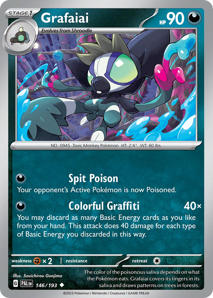 Grafaiai 146/193 Rare Paldea Evolved Pokémon card