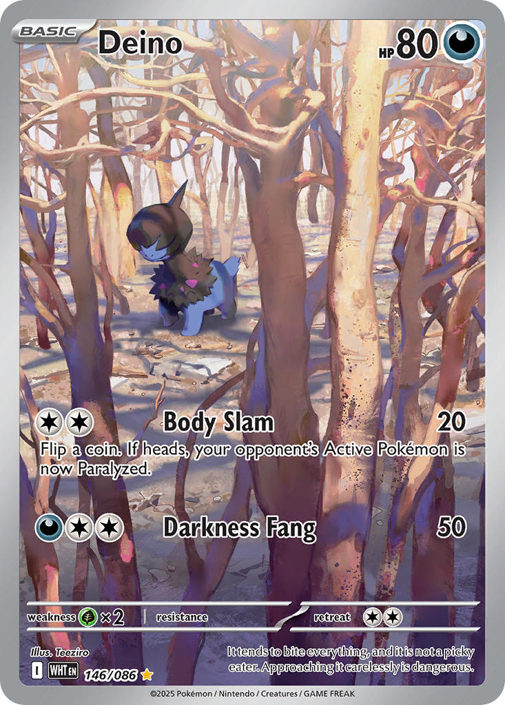 Deino 146/086 Illustration Rare White Flare Pokémon card