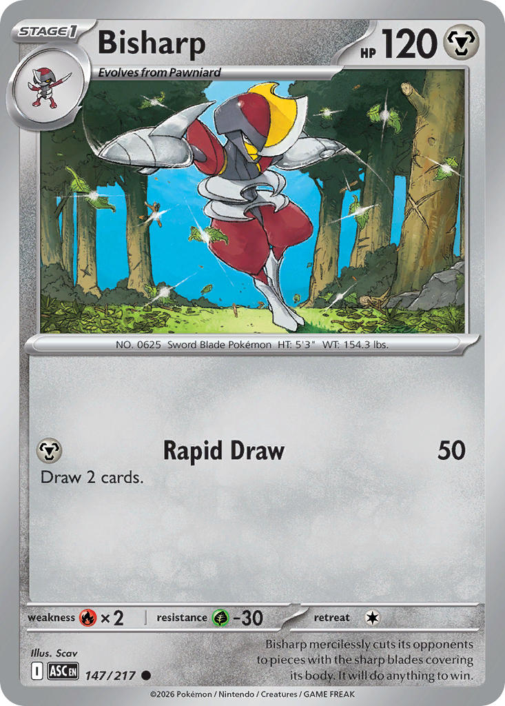 Bisharp 147/217 Uncommon Ascended Heroes Pokémon card