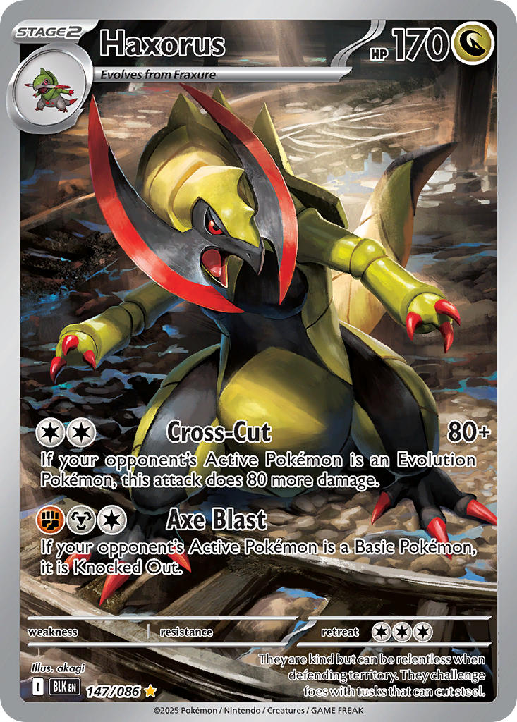 Haxorus 147/086 Illustration Rare Black Bolt Pokémon card