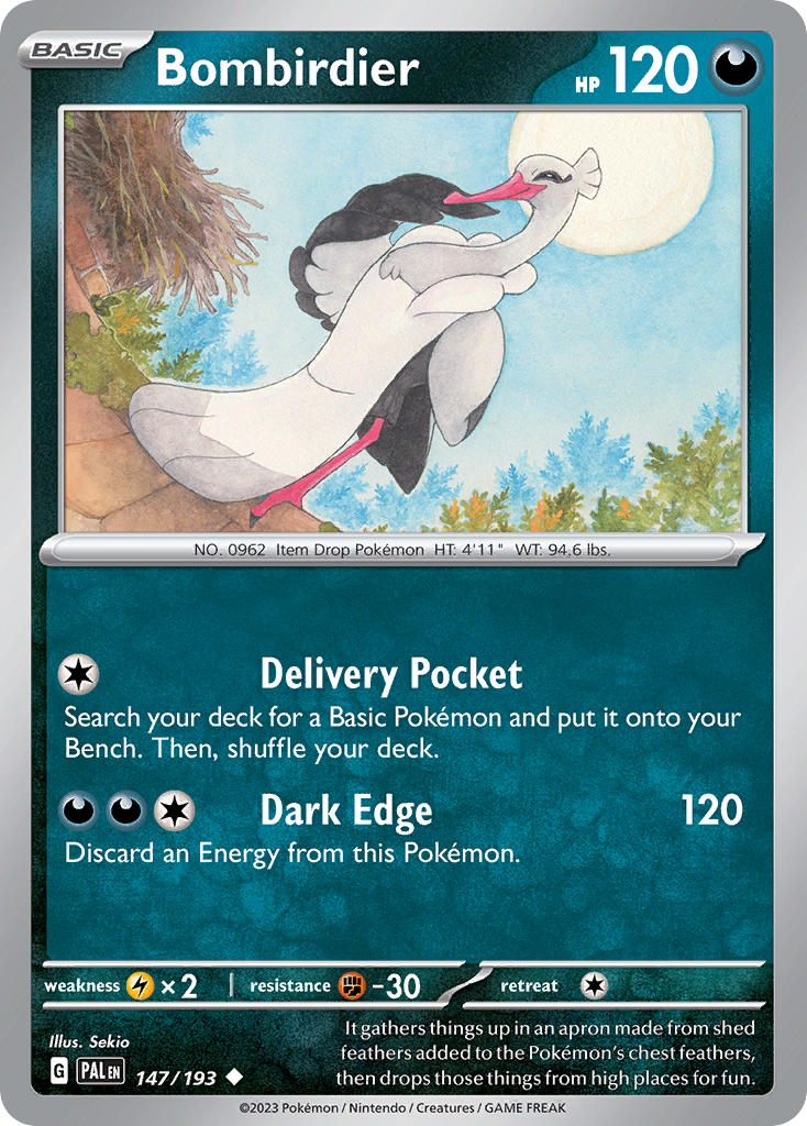 Bombirdier 147/193 Rare Paldea Evolved Pokémon card