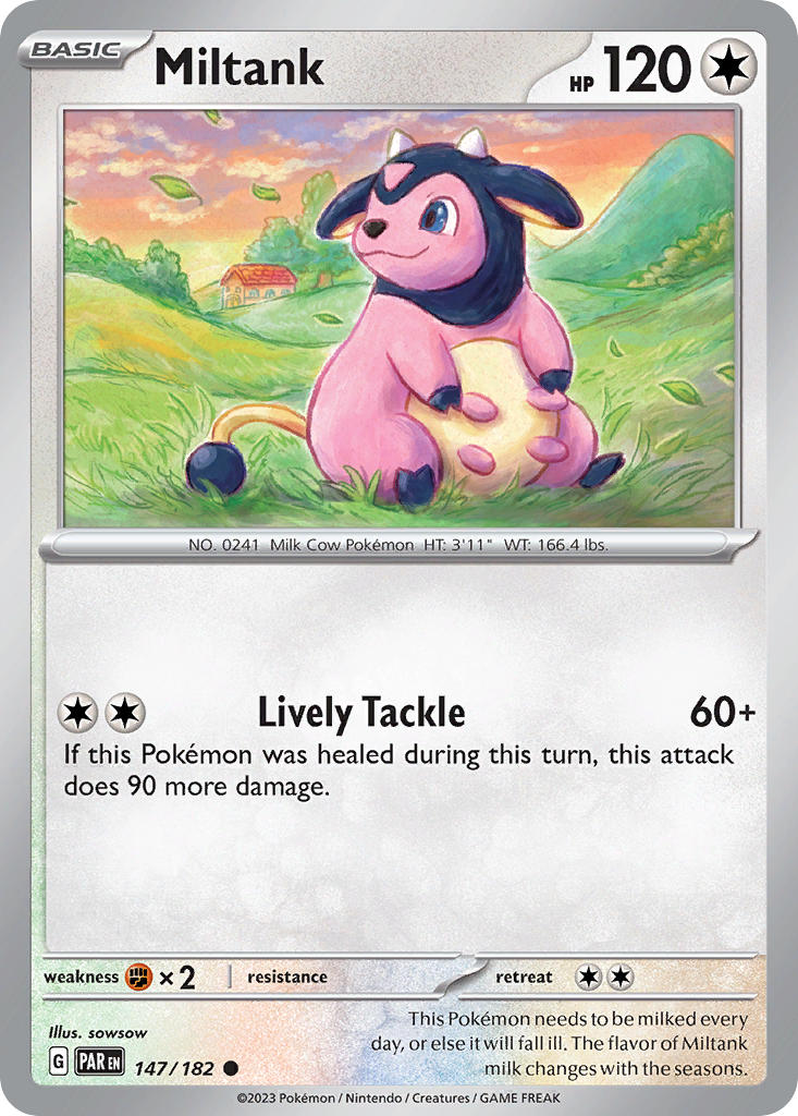 Miltank 147/182 Common Paradox Rift Pokémon card