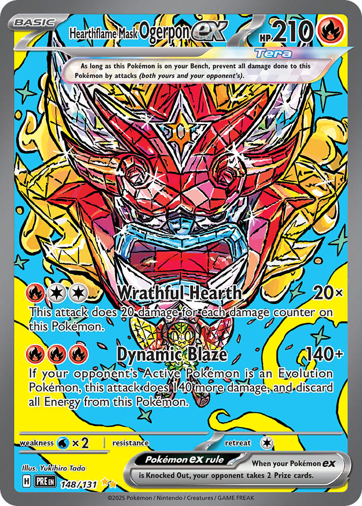 Hearthflame Mask Ogerpon EX 148/131 Special Illustration Rare Prismatic Evolutions Pokémon card