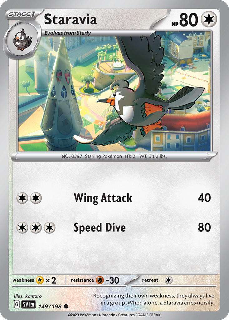 Staravia 149/198 Common Scarlet & Violet Pokémon card