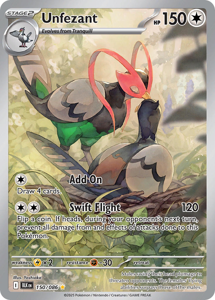 Unfezant 150/086 Illustration Rare Black Bolt Pokémon card