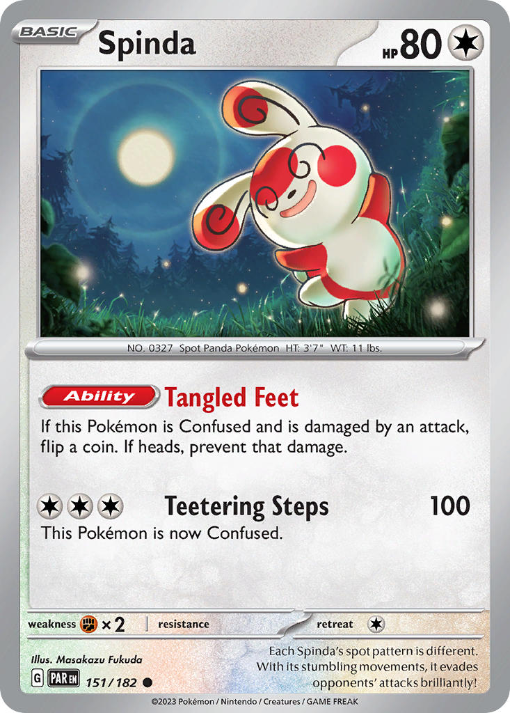 Spinda 151/182 Common Paradox Rift Pokémon card