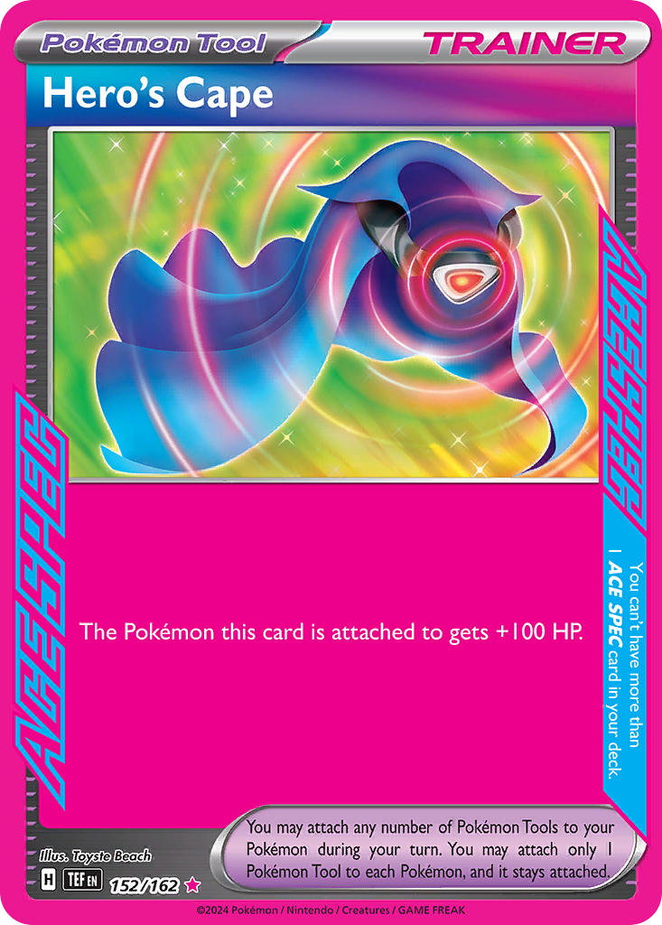 Hero's Cape 152/162 Ace Spec Rare Temporal Forces Pokémon card