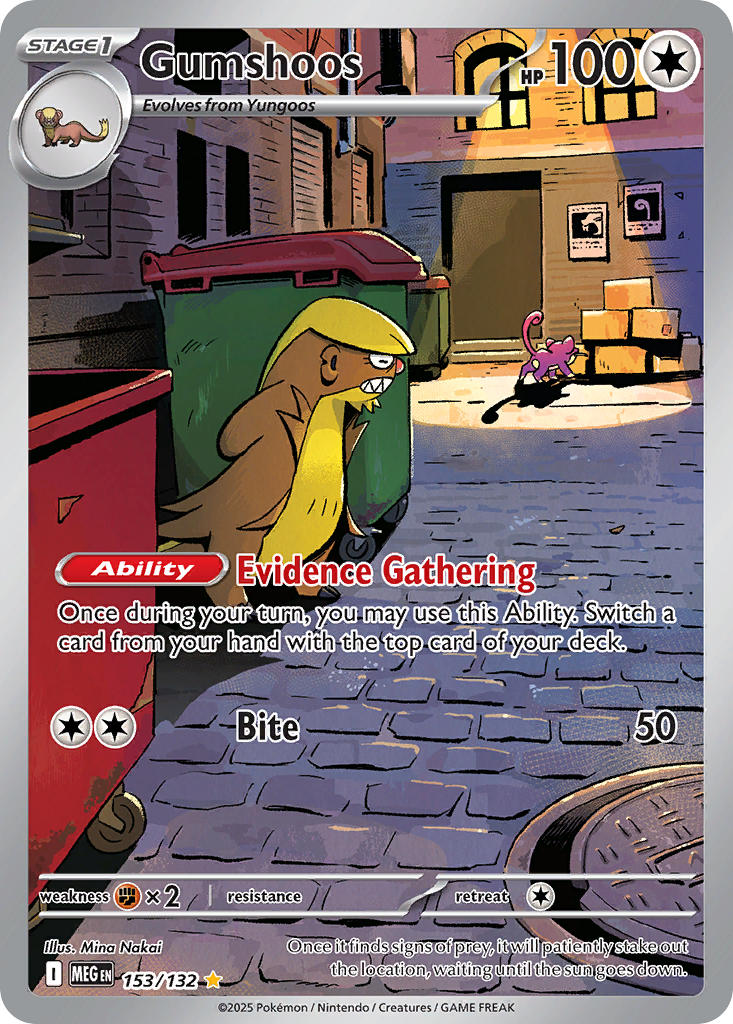 Gumshoos 153/132 Illustration Rare Mega Evolution Pokémon card