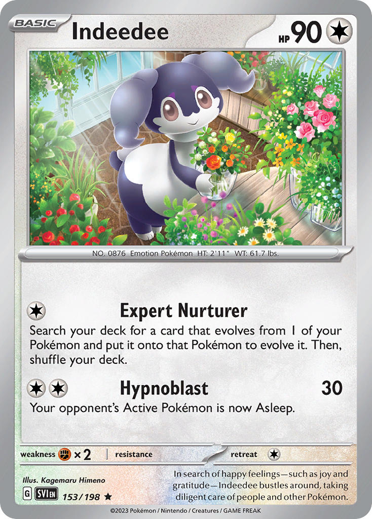 Indeedee 153/198 Rare Scarlet & Violet Pokémon card