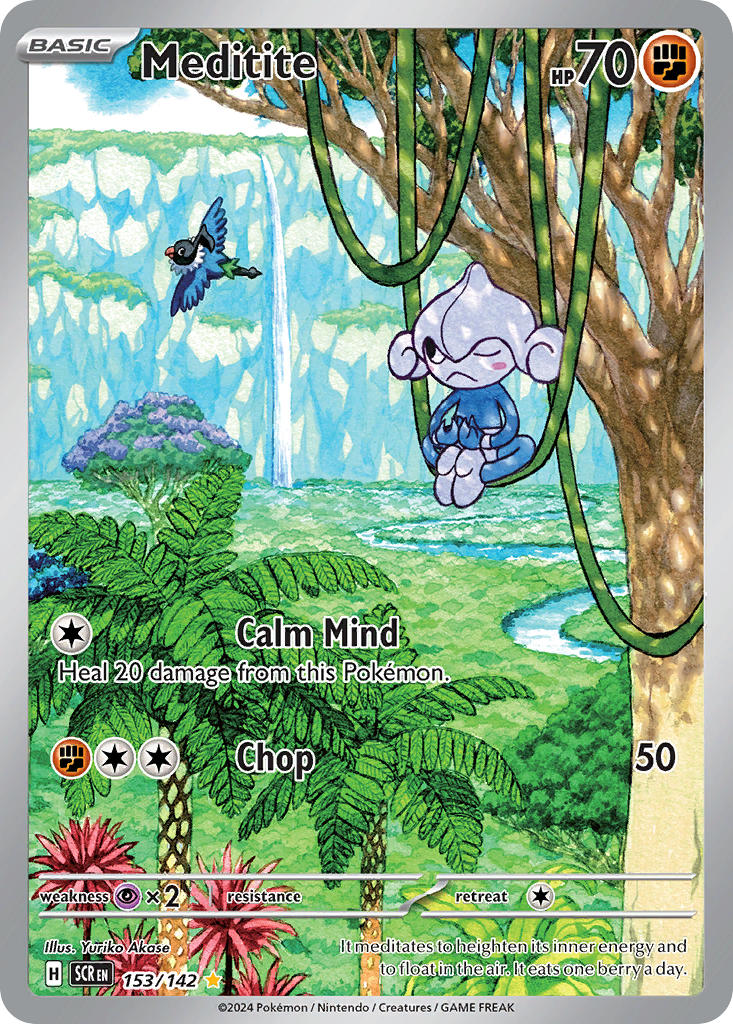 Meditite 153/142 Illustration Rare Stellar Crown Pokémon card