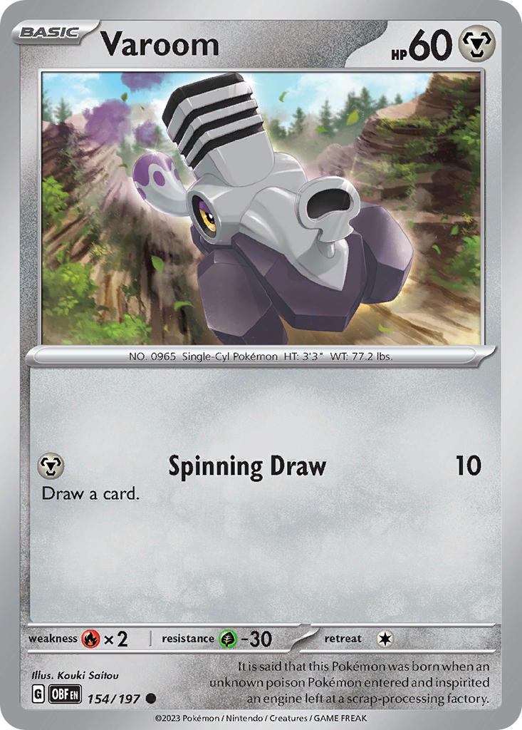 Varoom 154/197 Common Obsidian Flames Pokémon card