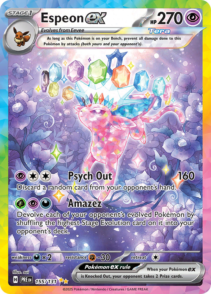 Espeon EX 155/131 Special Illustration Rare Prismatic Evolutions Pokémon card