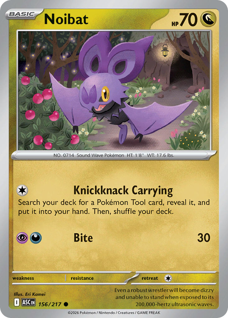Noibat 156/217 Common Ascended Heroes Pokémon card