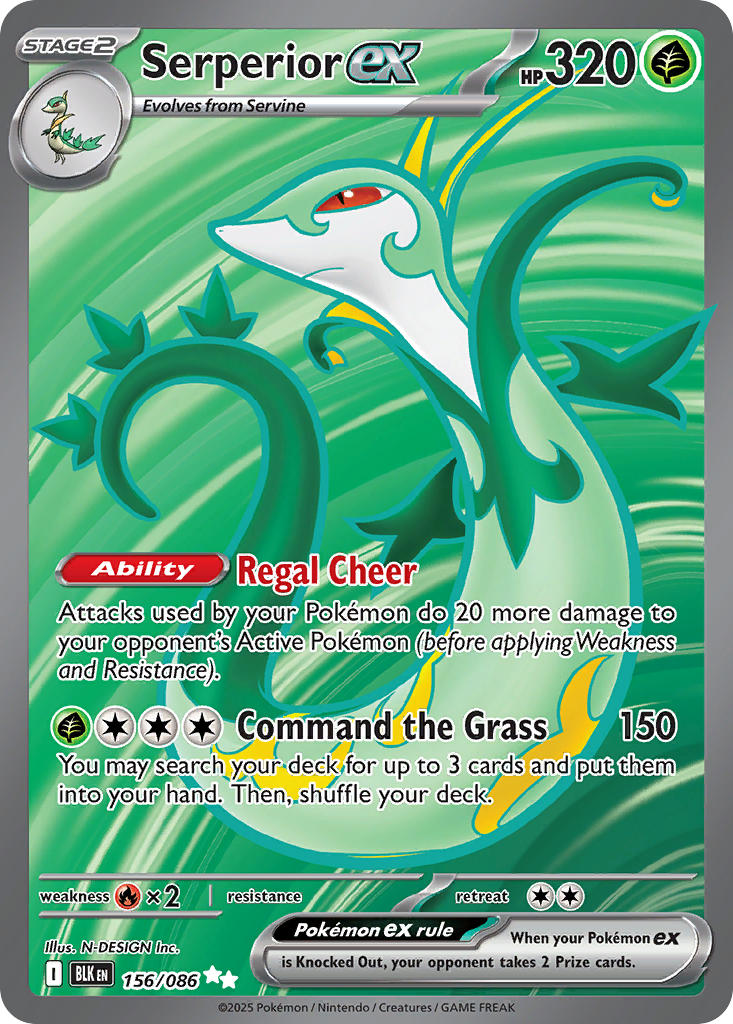 Serperior EX 156/086 Ultra Rare Black Bolt Pokémon card